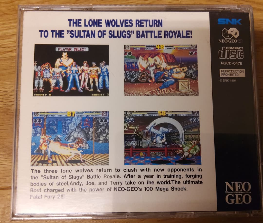 Fatal fury 2 neogeo CD 餓狼伝説2 ネオジオCD 海外版
