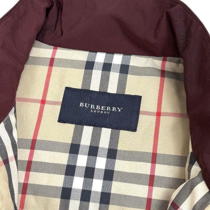 BURBERRY バーバリー ノバチェック裏地 中綿ベスト L ワインレッド