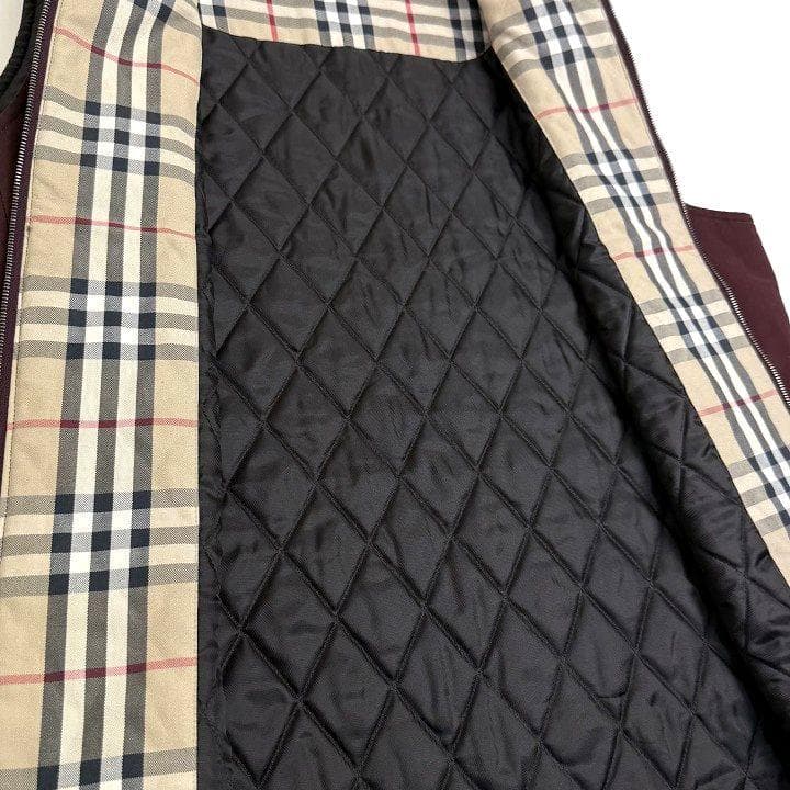 BURBERRY バーバリー ノバチェック裏地 中綿ベスト L ワインレッド