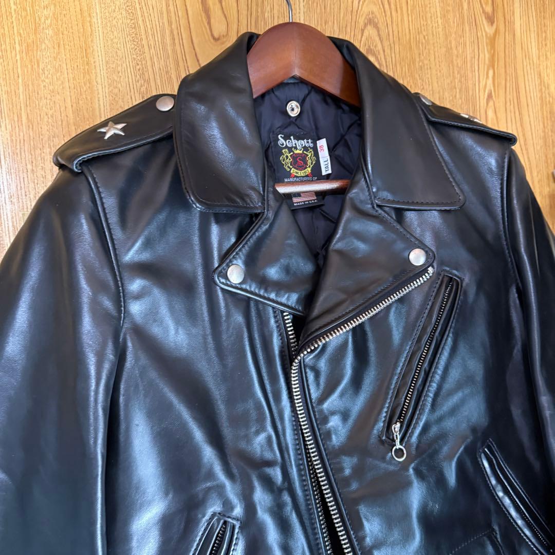 美品 Schott 613UHT ホースハイド ライダースジャケット 38