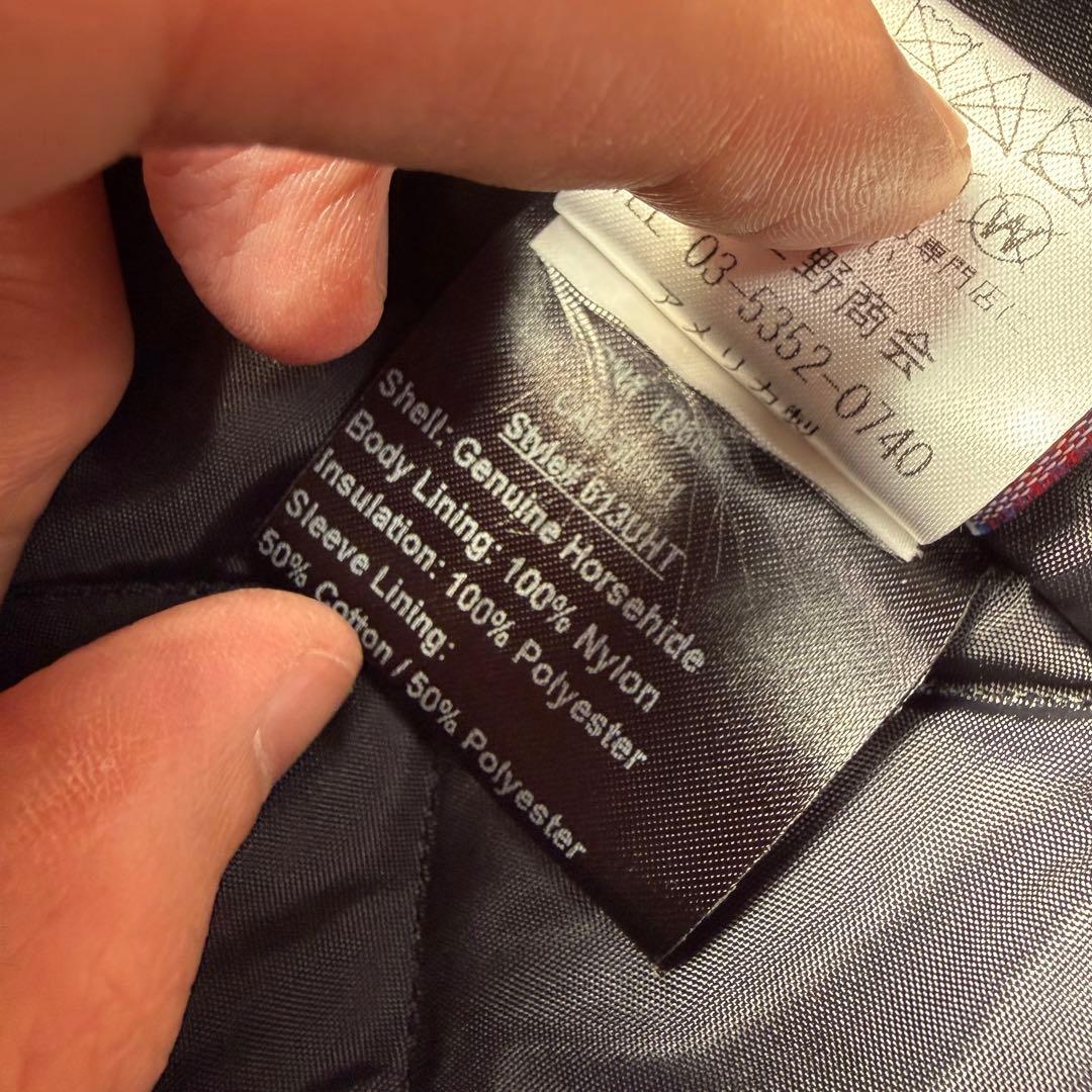 美品 Schott 613UHT ホースハイド ライダースジャケット 38