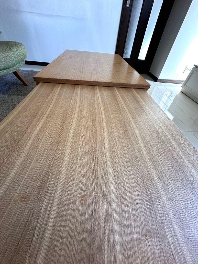 伸長式（120〜220cm）ローテーブル　ナチュラル木目　お値引き交渉可！