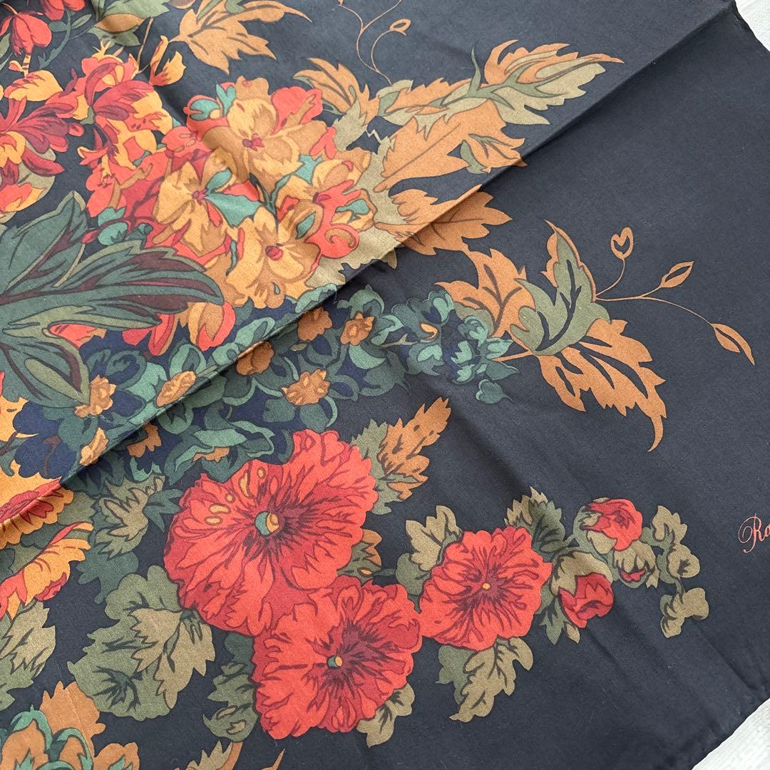 ラルフローレン　シルク　スカーフ　RALPH LAUREN 花柄　SILK 絹