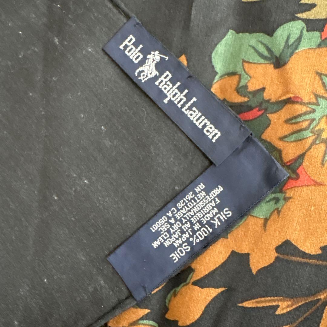 ラルフローレン　シルク　スカーフ　RALPH LAUREN 花柄　SILK 絹