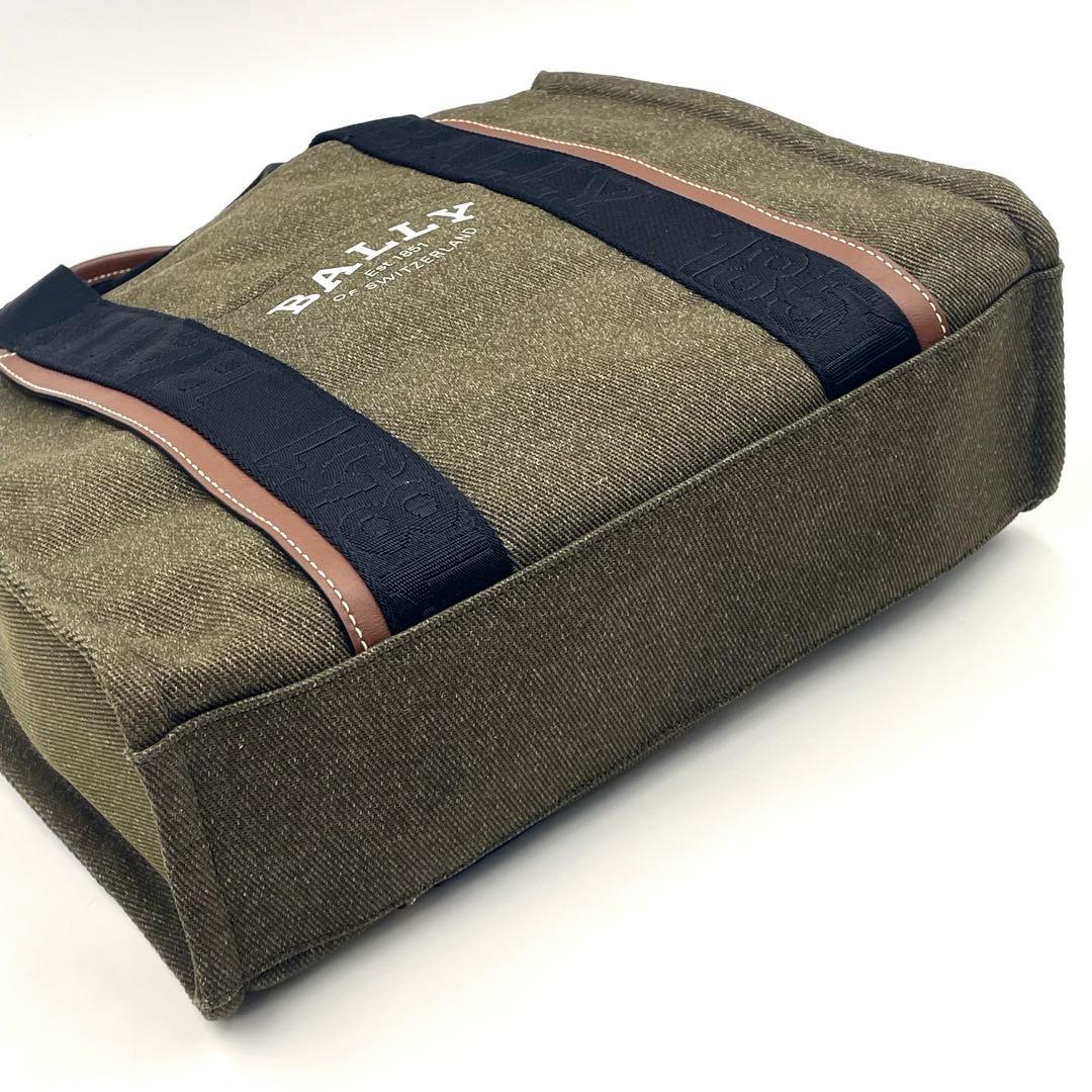 【未使用級】BALLY バリー ドライサリア トートバッグ オリーブグリーン