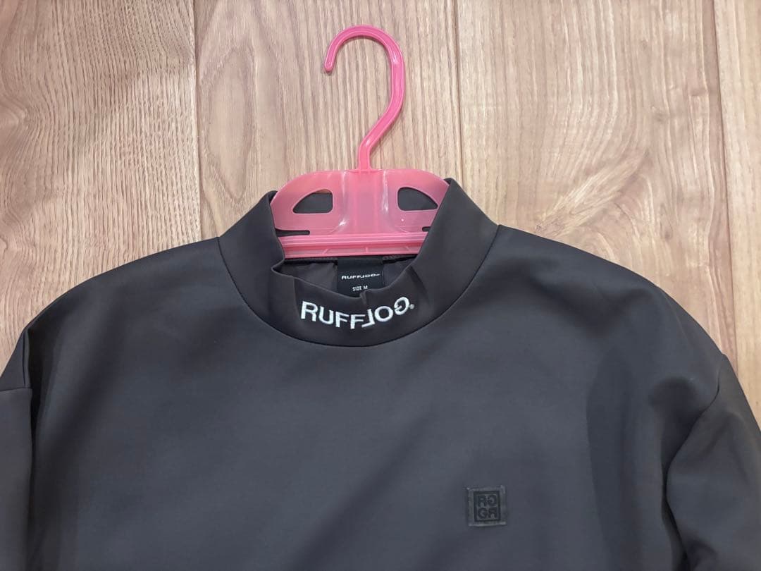 ラフロッグ　バックフレームロゴモックネックシャツ　M グレー