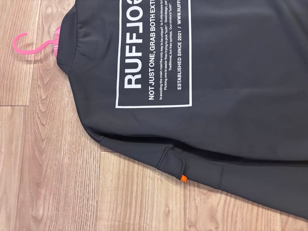 ラフロッグ　バックフレームロゴモックネックシャツ　M グレー