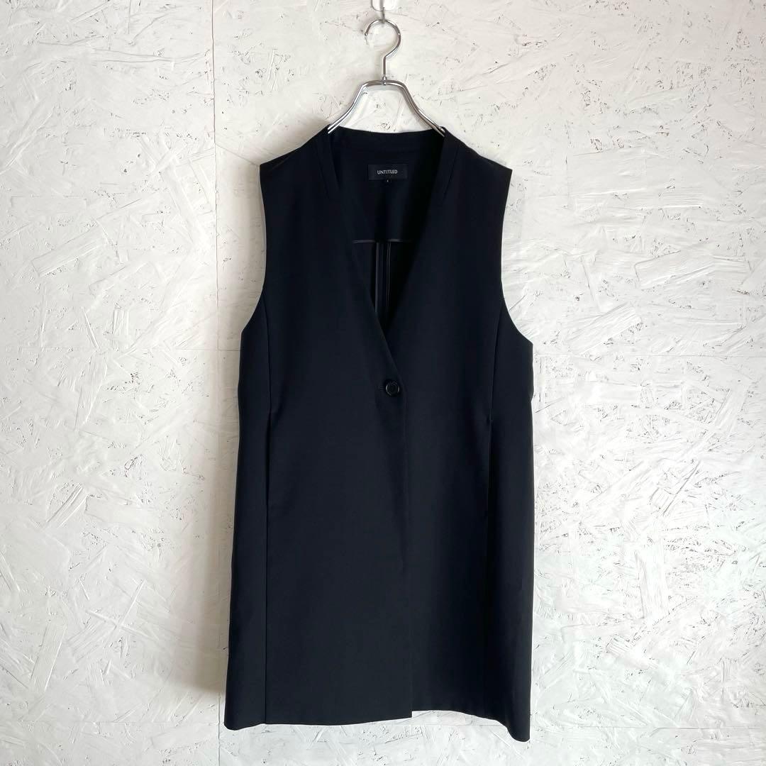 【UNTITLED】ライトウェイトロングベスト　黒　4