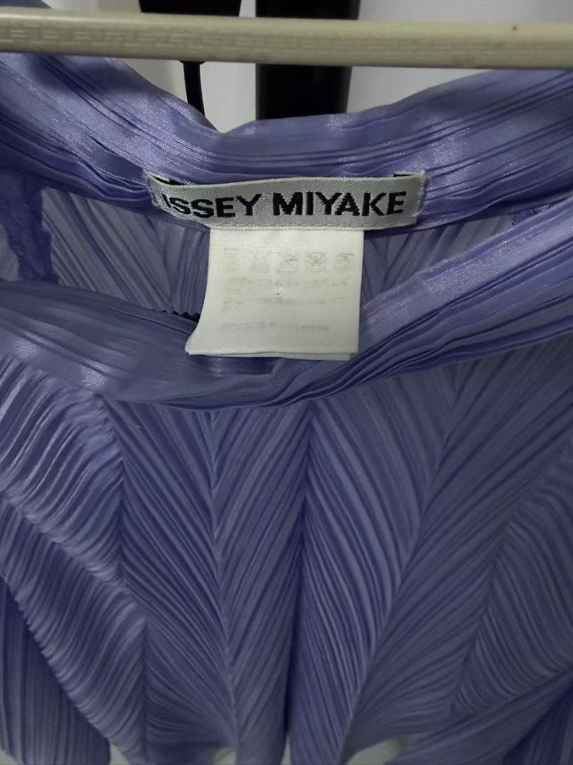 ISSEY MIYAKE 光沢 ロングワンピース パープル サイズ3