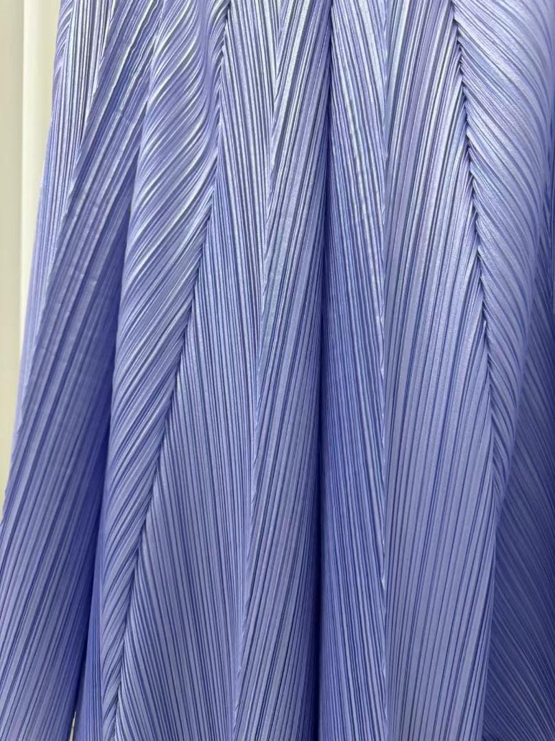 ISSEY MIYAKE 光沢 ロングワンピース パープル サイズ3