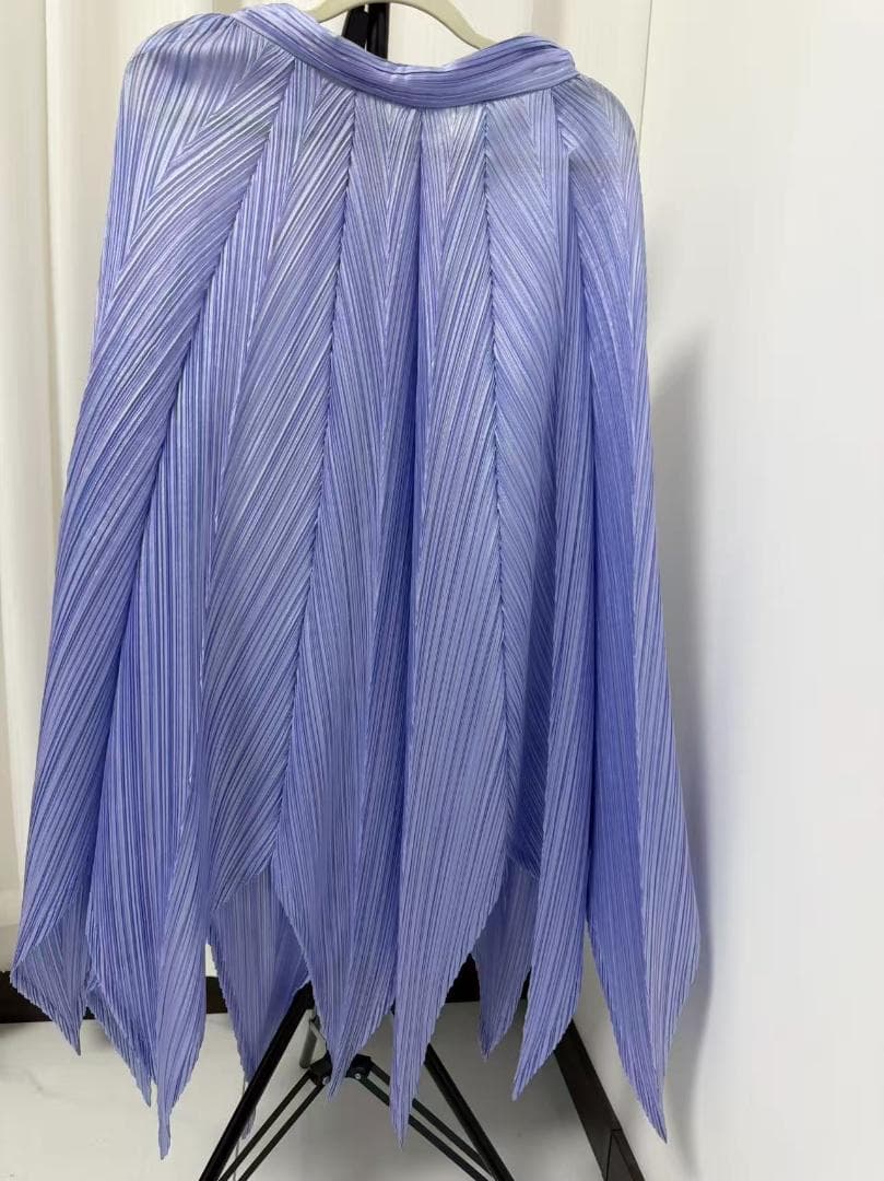 ISSEY MIYAKE 光沢 ロングワンピース パープル サイズ3