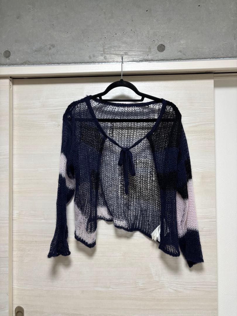 トップス soduk patchwork knit cardigan