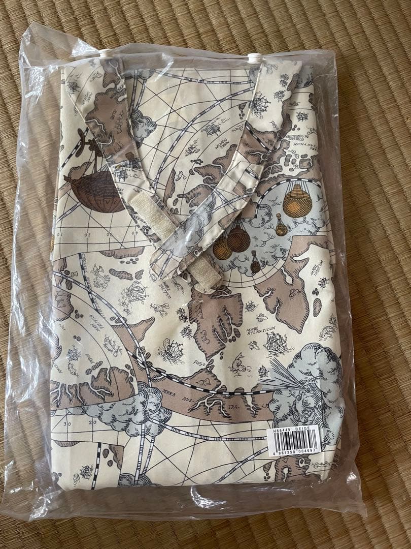 JAL エプロン　地図と気球デザインのエプロン　黄色&青色セット