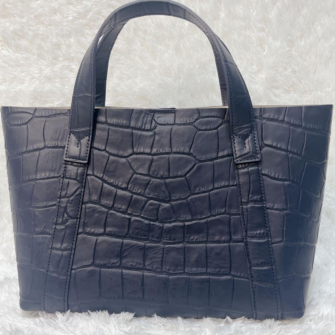 極美品✨PELLE MORBIDA ペッレモルビダ クロコ 型押し トートバッグ