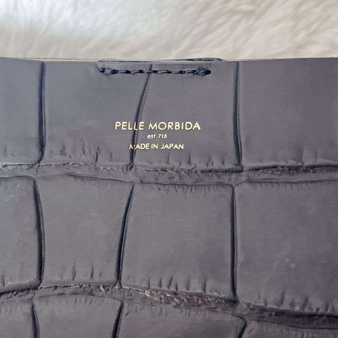 極美品✨PELLE MORBIDA ペッレモルビダ クロコ 型押し トートバッグ