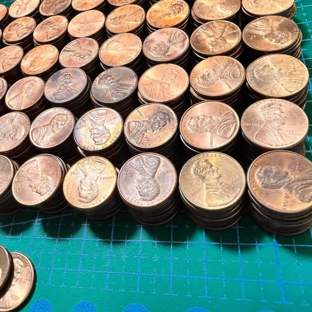 ★1982年以降の美品★ 米国 リンカーン1セント硬貨 600枚　大量まとめ02