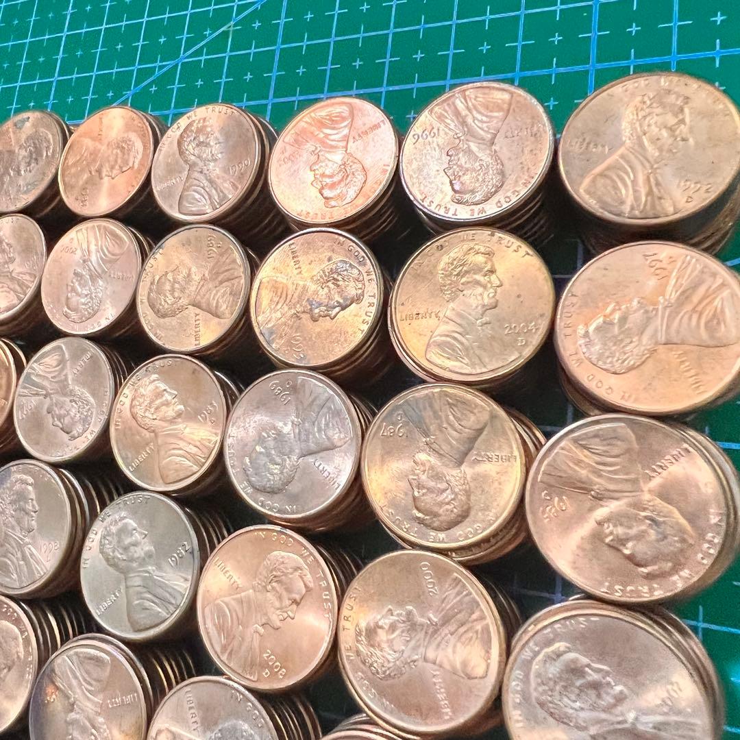★1982年以降の美品★ 米国 リンカーン1セント硬貨 600枚　大量まとめ02