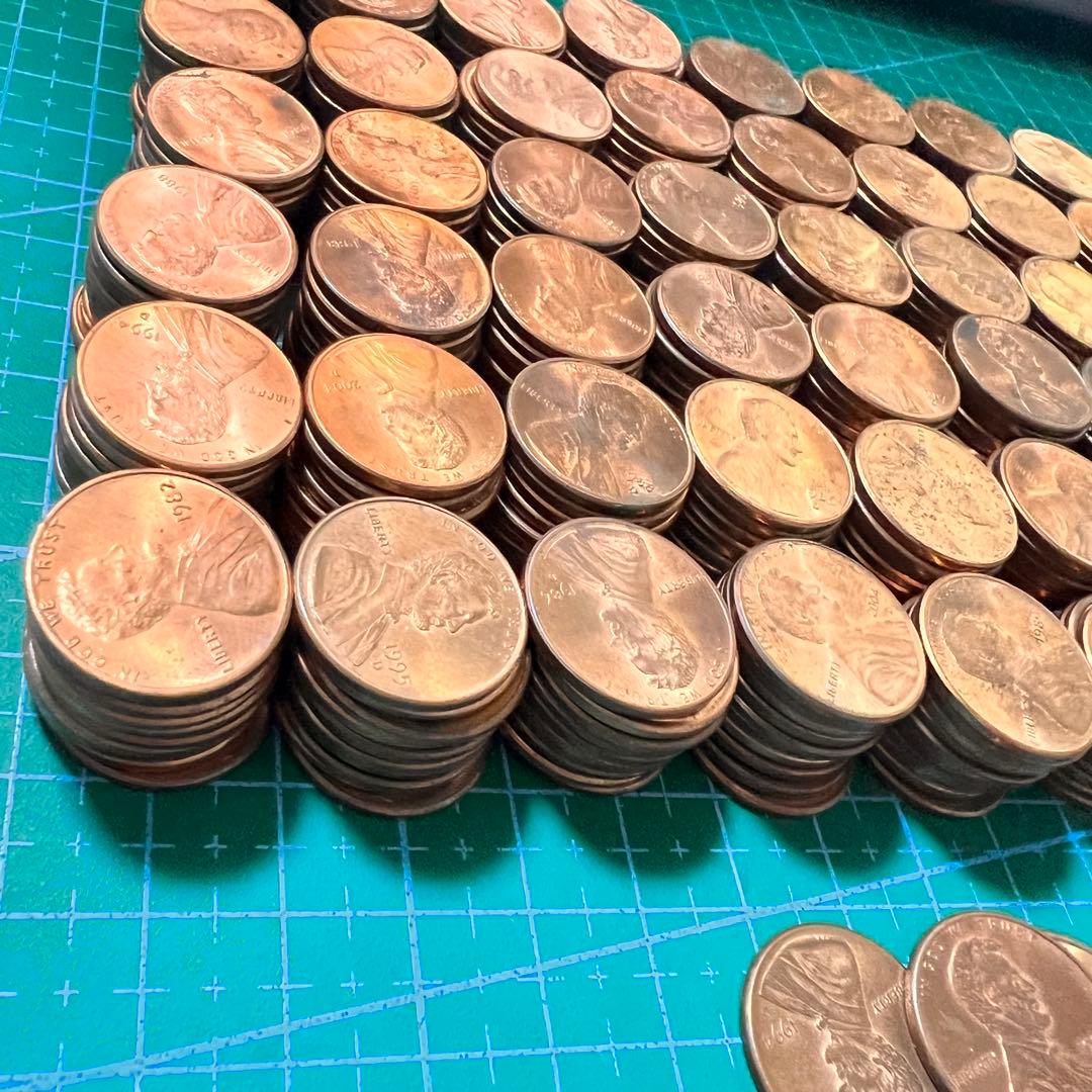 ★1982年以降の美品★ 米国 リンカーン1セント硬貨 600枚　大量まとめ02