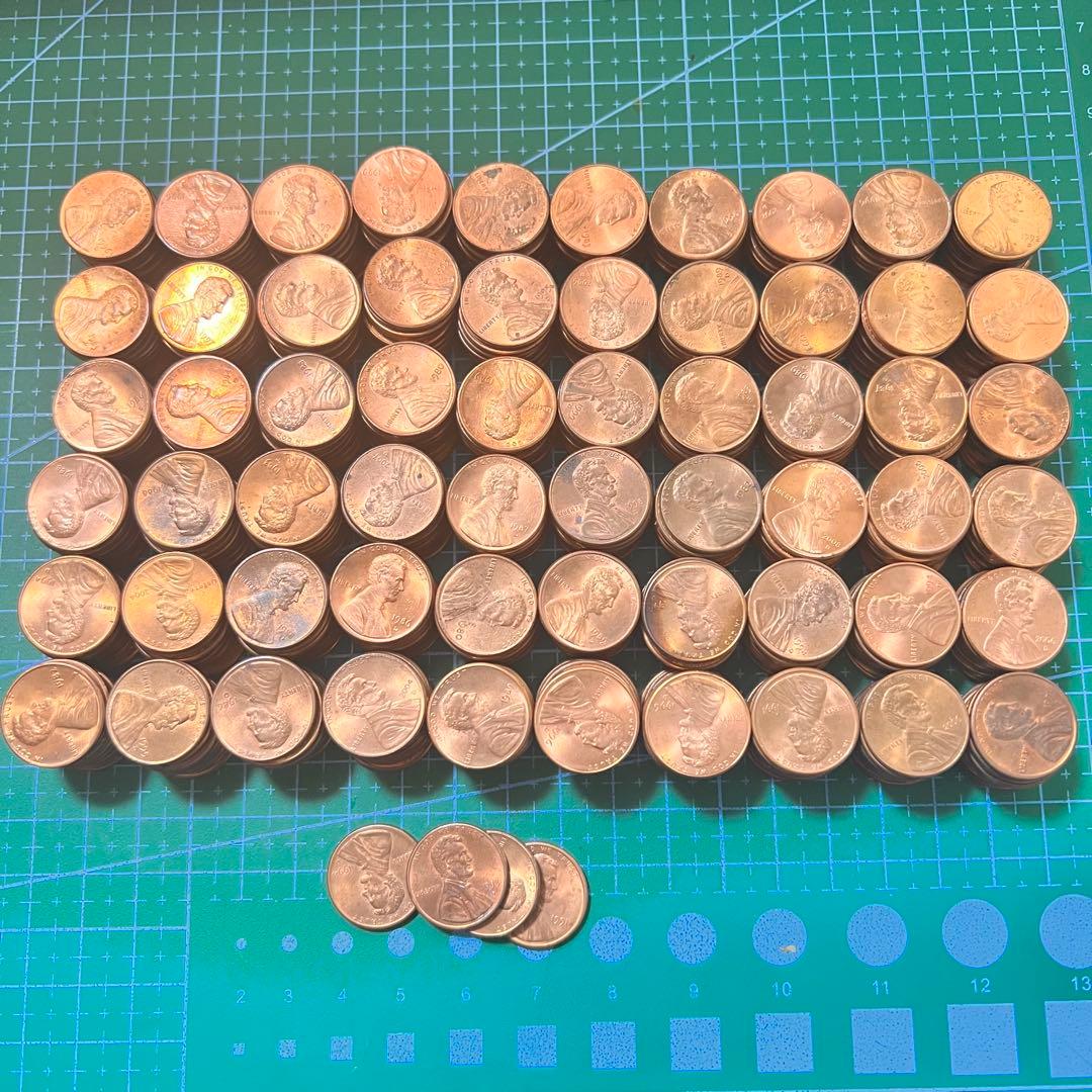 ★1982年以降の美品★ 米国 リンカーン1セント硬貨 600枚　大量まとめ02