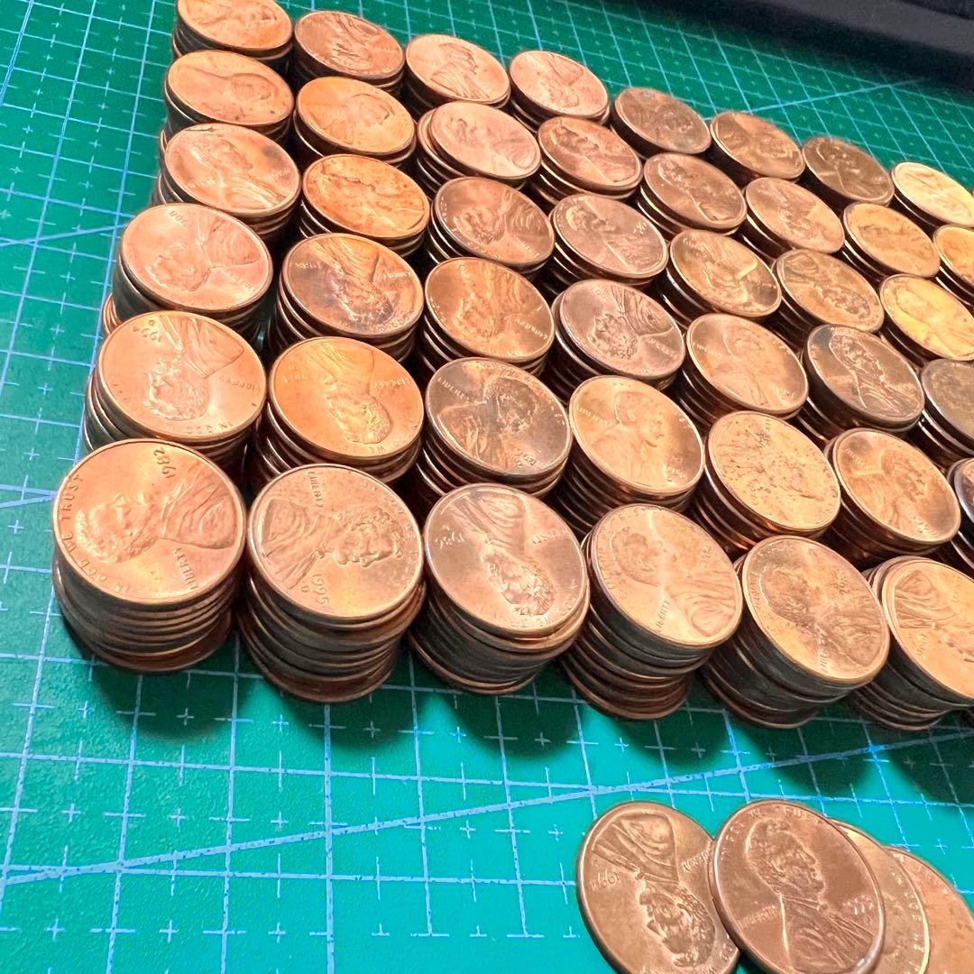 ★1982年以降の美品★ 米国 リンカーン1セント硬貨 600枚　大量まとめ02