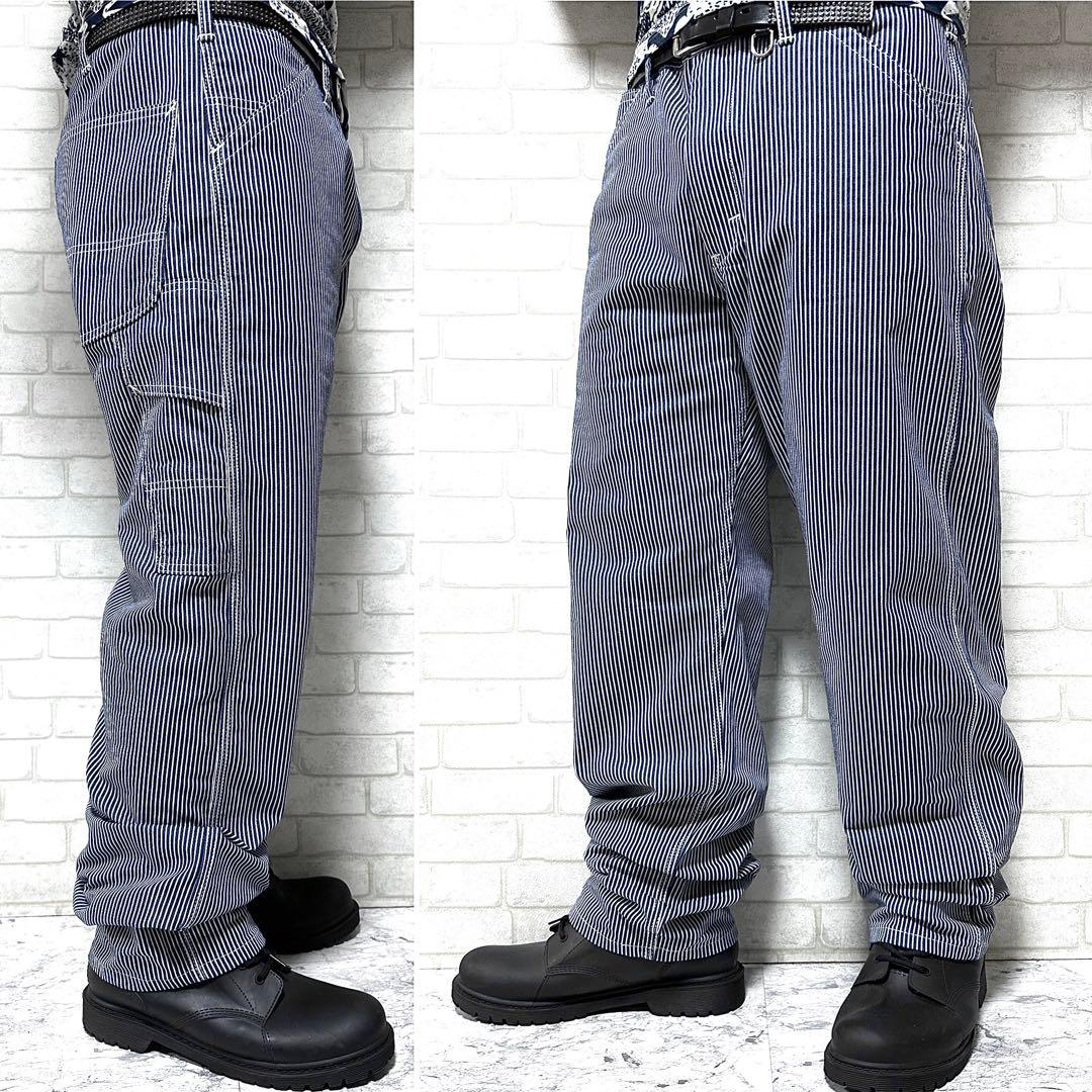 ☆美品☆ Lee ヒッコリーストライプ ペインターパンツ ワークパンツ デニム