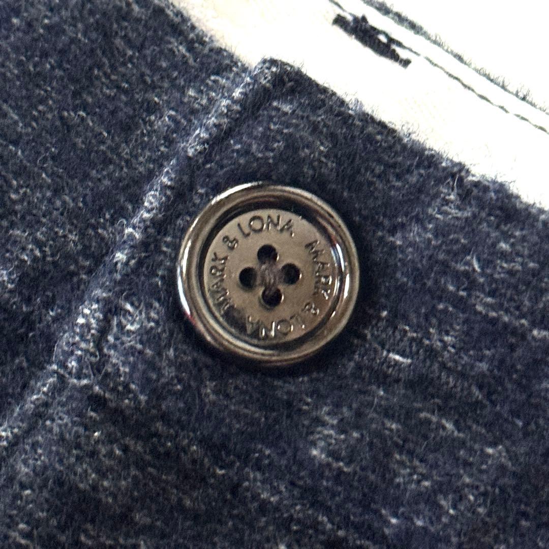 MARK&LONA ゴルフウェア パンツ メランジ柄 XL ネイビー カラビナ