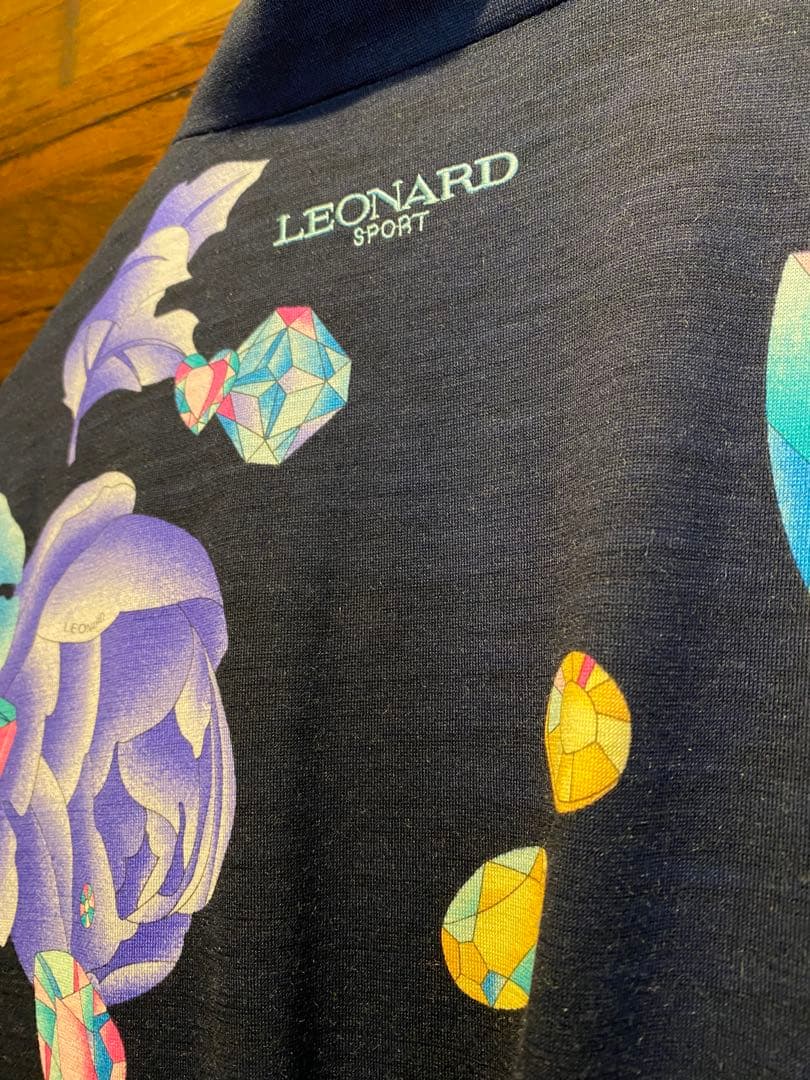 訳ありレオナールスポーツニットベスト ゴルフ紺ネイビー40 LEONARD 美品