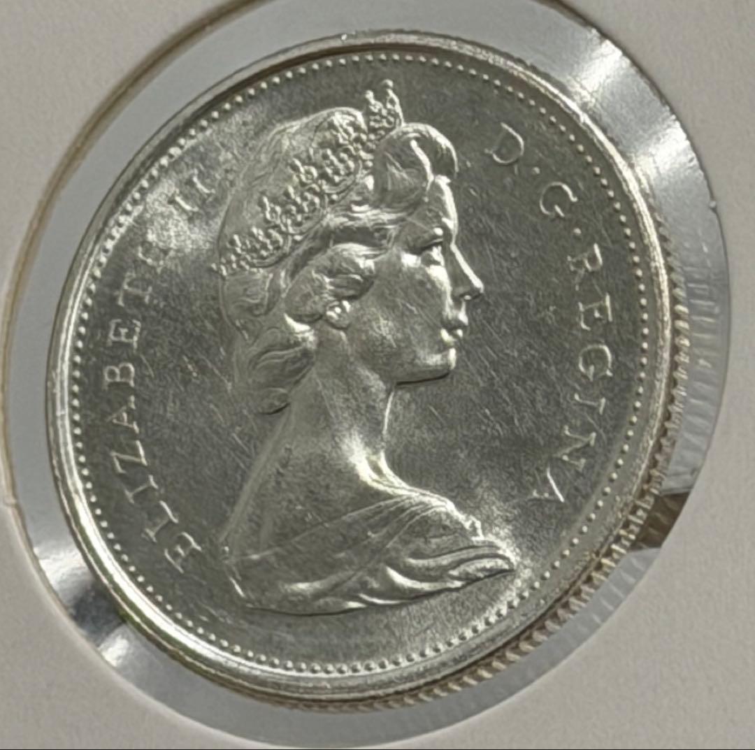 1967年カナダ建国100周年25セント記念銀貨 ハイグレード