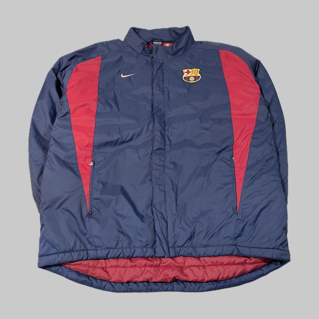 【00s!美品】NIKE FCバルセロナ 中綿ジャケット着脱ライナーベスト付XL