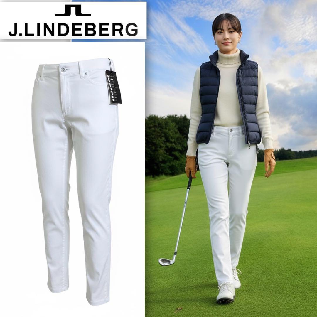 定2.4万 J.LINDEBERG ゴルフパンツ W27 白　ジェイリンドバーグ