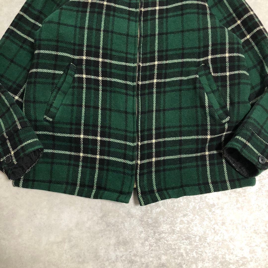 90s USA製Woolrich裏ボアウールジャケットシャドーチェック緑XL相当