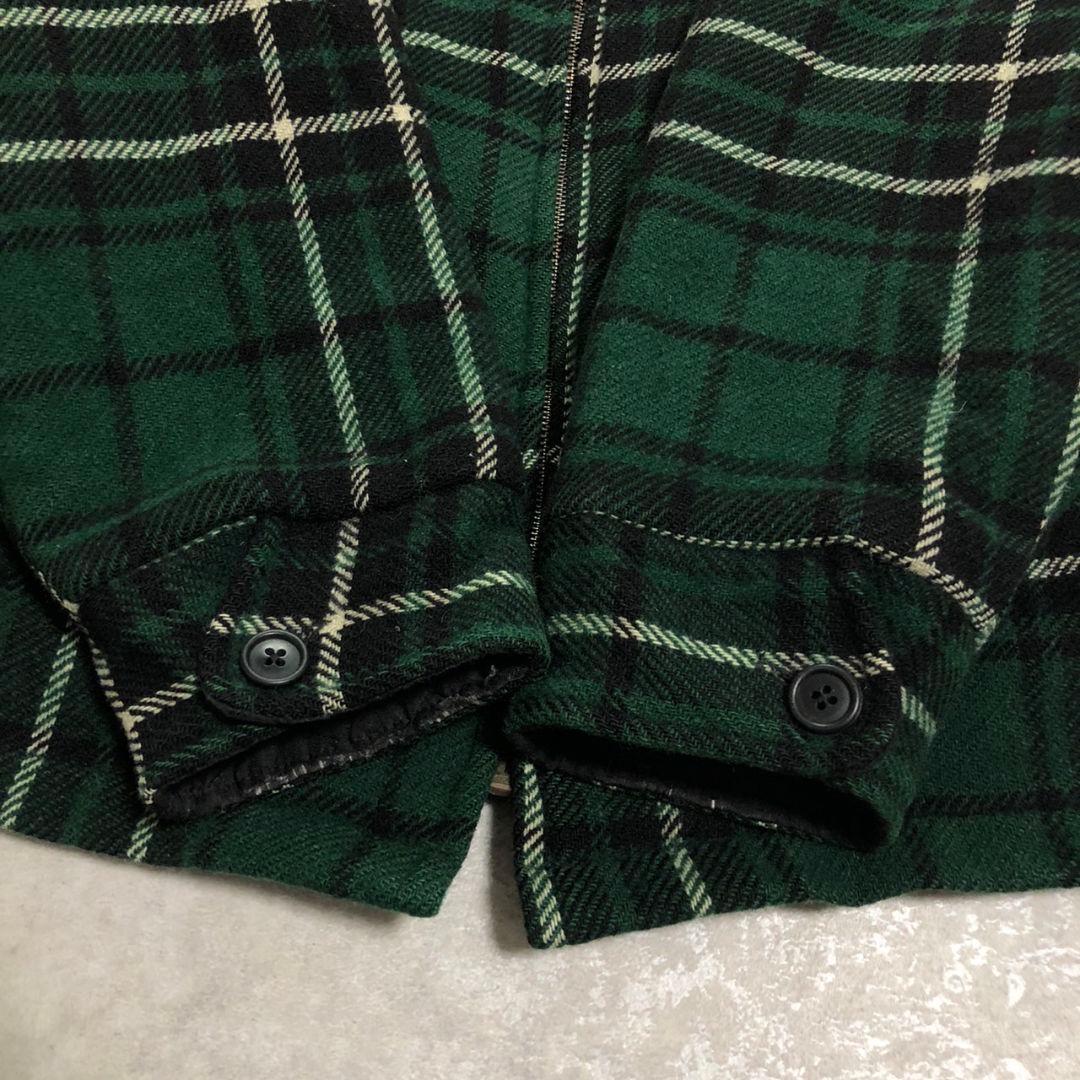 90s USA製Woolrich裏ボアウールジャケットシャドーチェック緑XL相当
