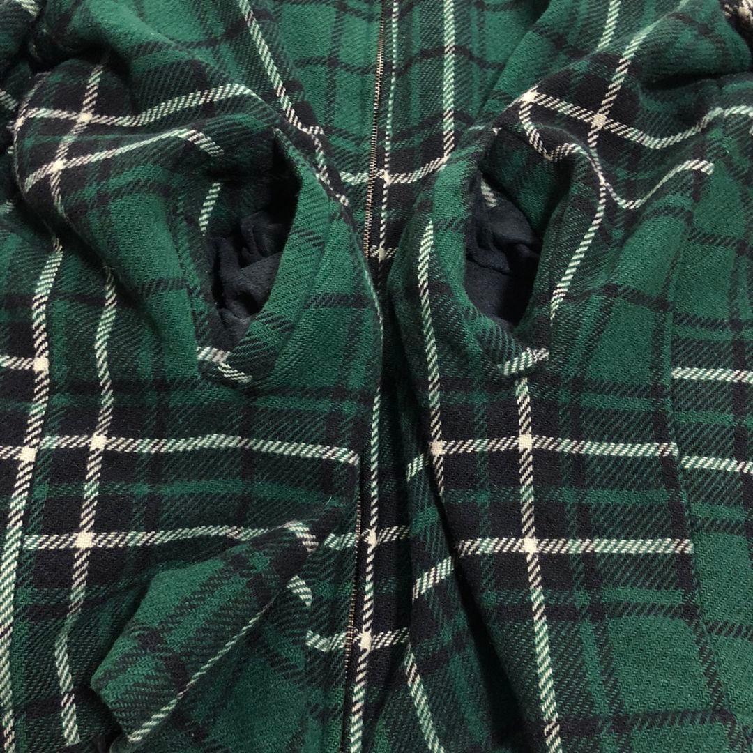 90s USA製Woolrich裏ボアウールジャケットシャドーチェック緑XL相当
