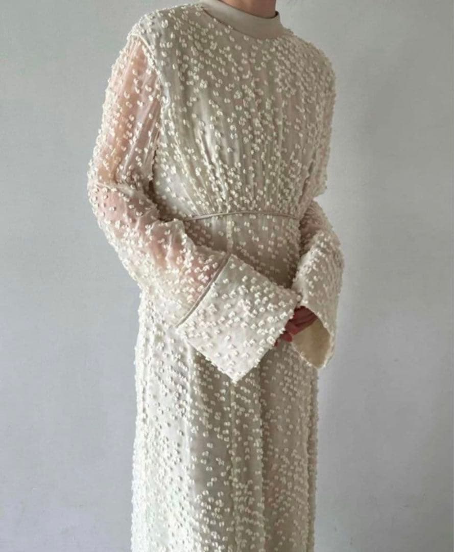  DOT JACQUARD ONEPIECE　CLANE