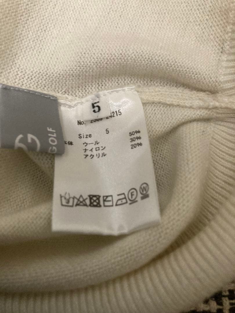 CPG GOLF 羊刺繍 オフホワイトセーター サイズ5