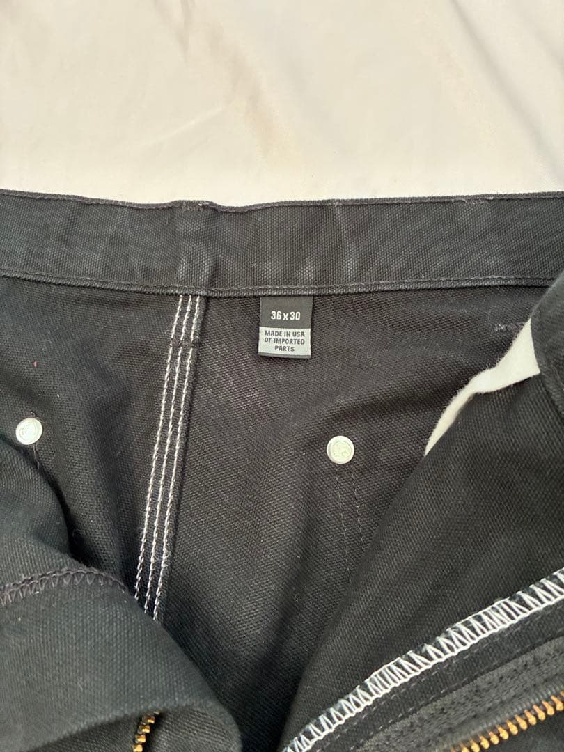 アメリカ製 Carhartt ダブルニー ブラック USA製 36x30 黒