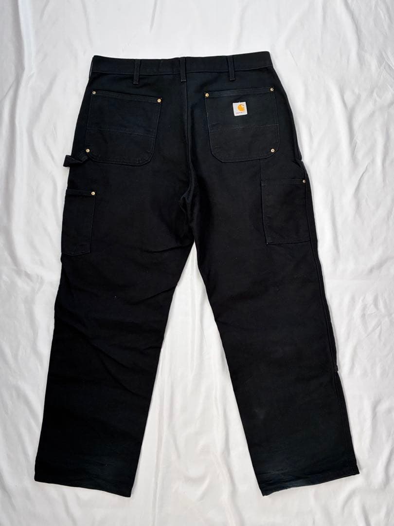 アメリカ製 Carhartt ダブルニー ブラック USA製 36x30 黒