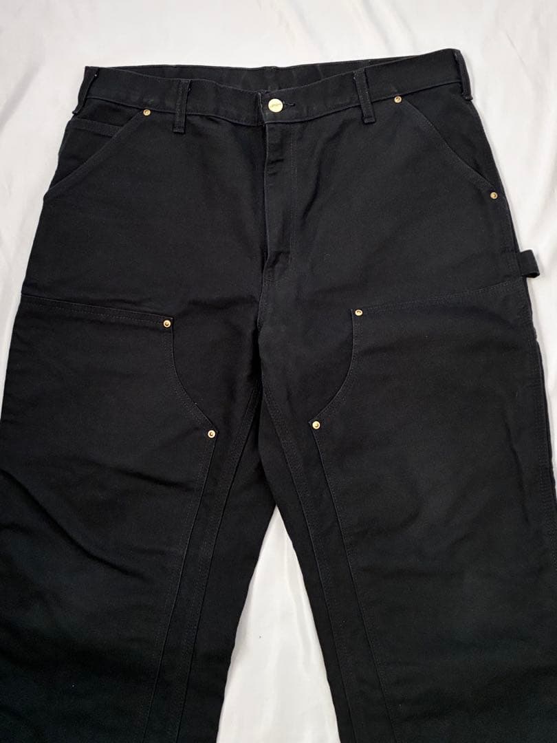 アメリカ製 Carhartt ダブルニー ブラック USA製 36x30 黒