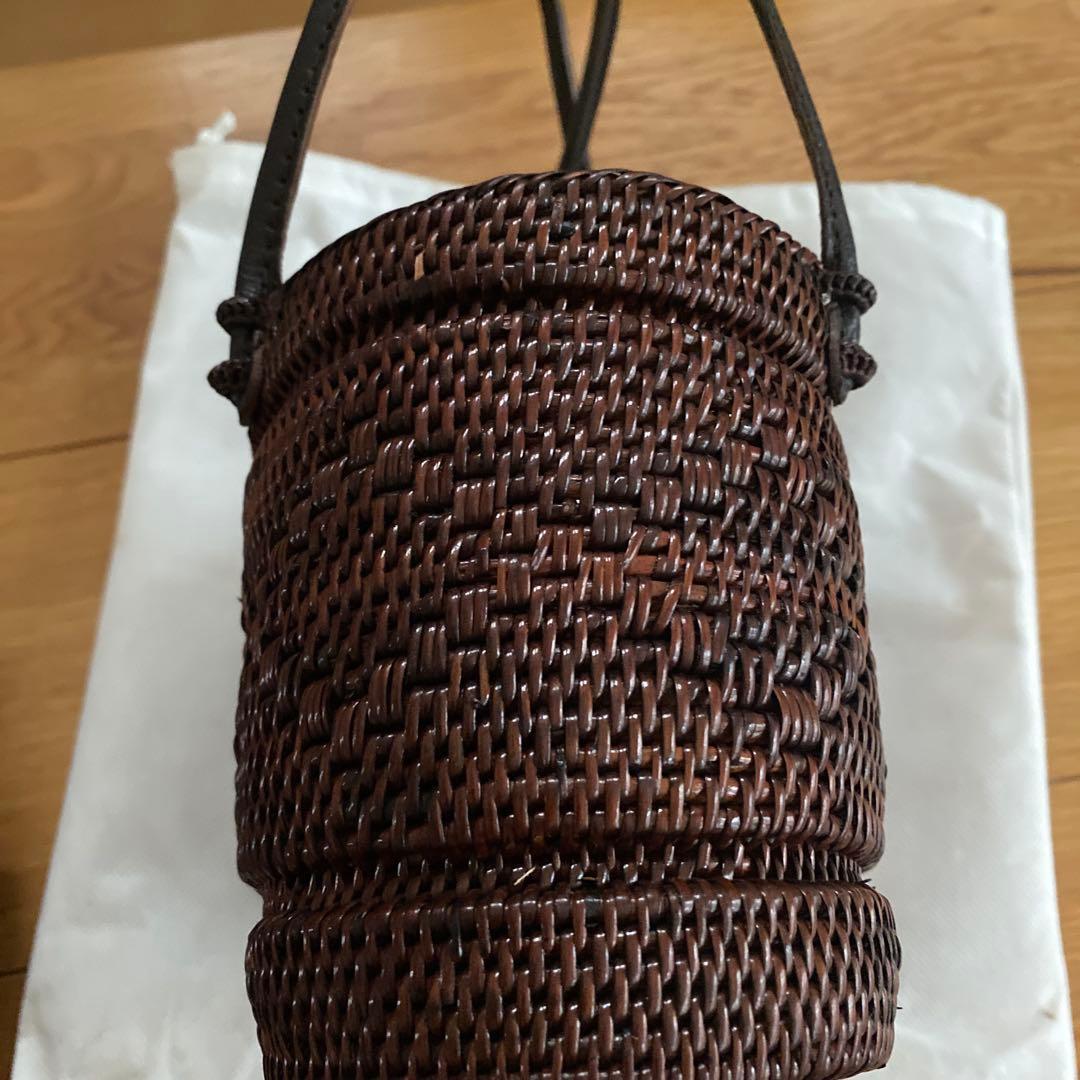 美品　ふりふ　籠　かごバッグ　かご巾着　鞄　刺繍　浴衣　着物　和装　大根　蕪