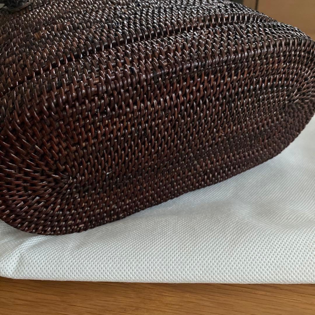 美品　ふりふ　籠　かごバッグ　かご巾着　鞄　刺繍　浴衣　着物　和装　大根　蕪