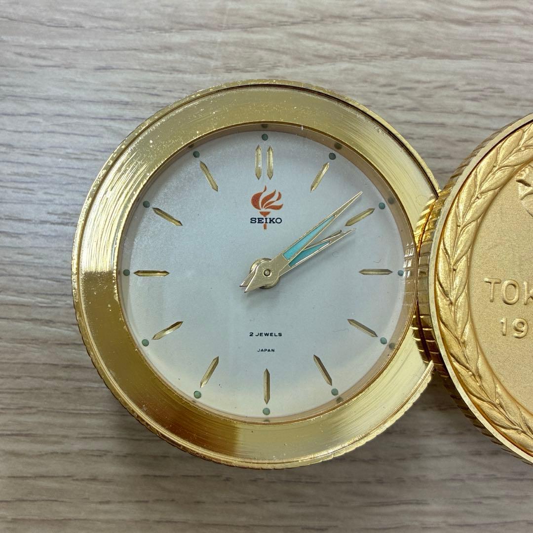 SEIKO セイコー 東京オリンピック1964 記念 メダル型置き時計 稼働