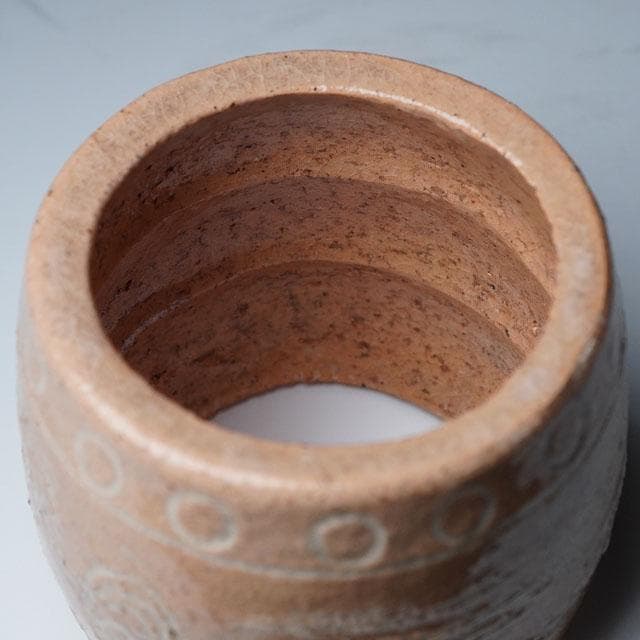 九代 大樋長左衛門　太鼓蓋置　鶏絵　茶道具　裏千家　業躰先生