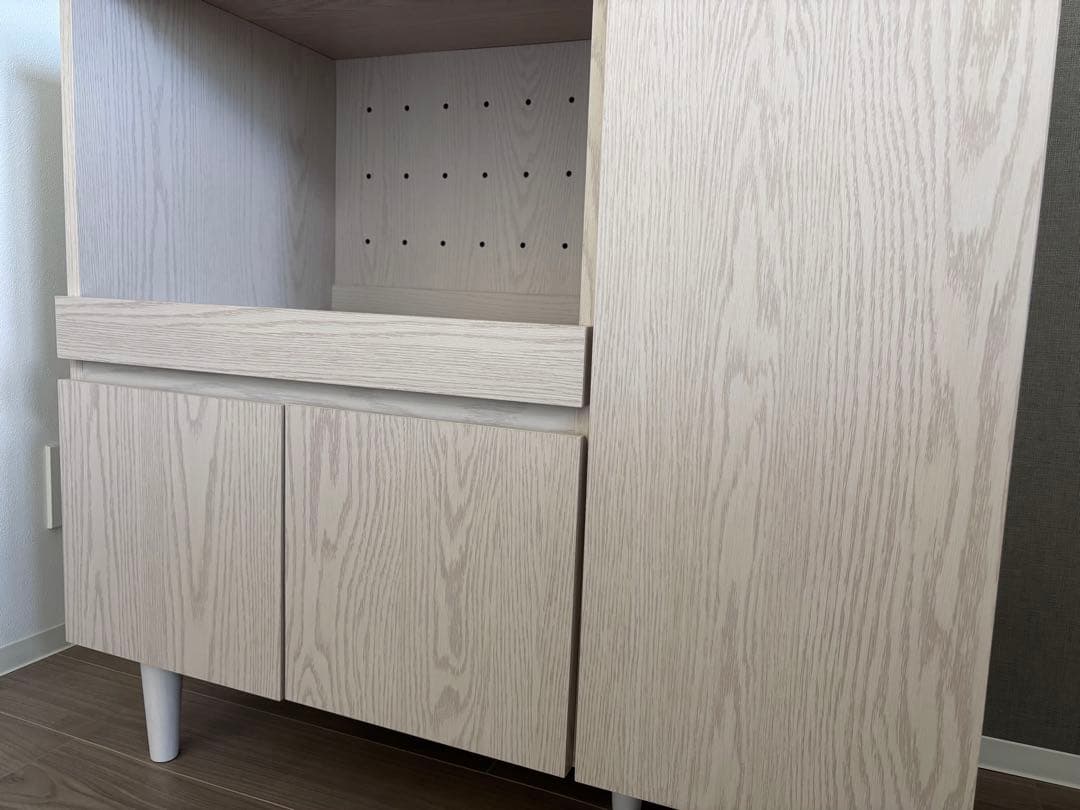 LOWYA 家電収納棚 1 / ホワイトウォッシュ 木製 北欧 キッチン 収納