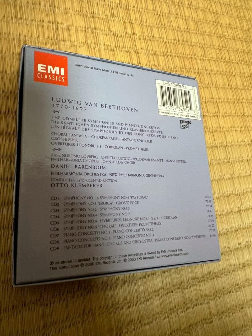 ベートーヴェン:交響曲全集、ピアノ協奏曲全集他 クレンペラー、バレンボイム9CD