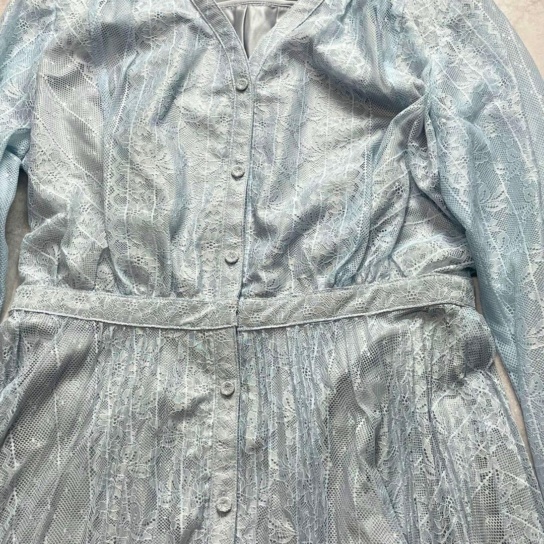 新品タグ付き✨セルフォード ワンピース レース 水色 36 S 長袖 近年モデル