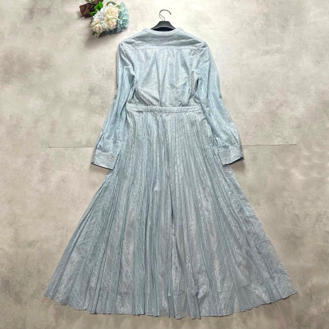 新品タグ付き✨セルフォード ワンピース レース 水色 36 S 長袖 近年モデル