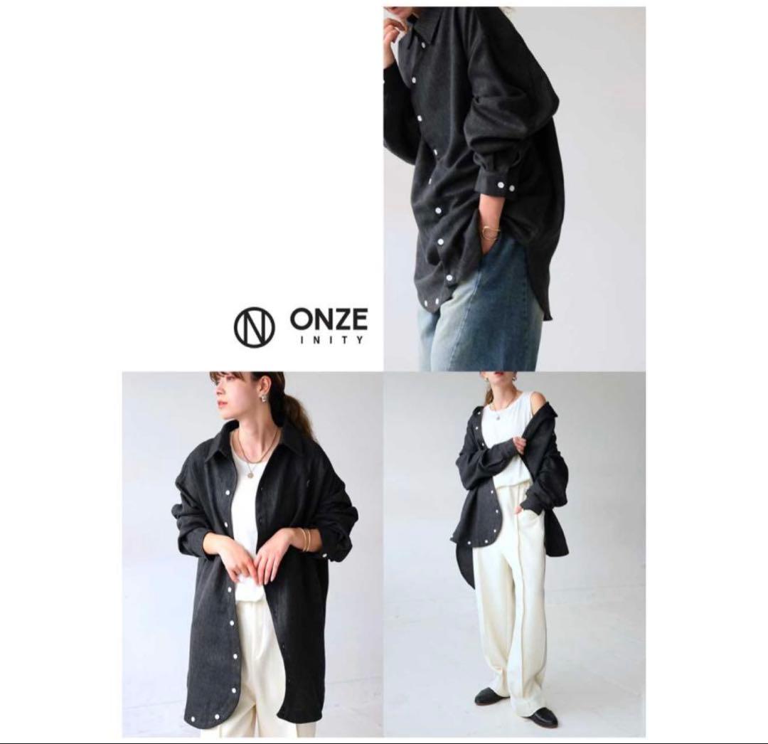 完売品【antiqua】ONZE INITY/和モード変形刺繍シャツ（曲×鳳凰）