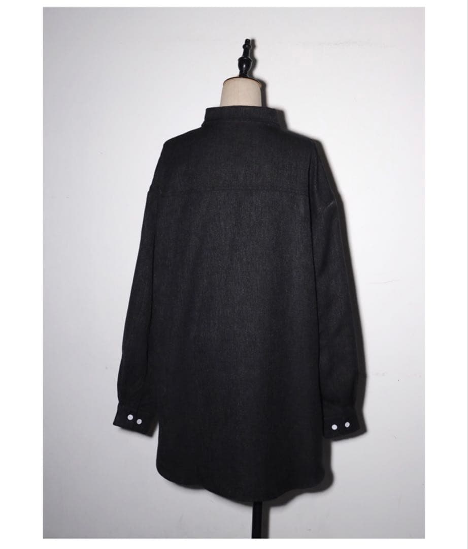 完売品【antiqua】ONZE INITY/和モード変形刺繍シャツ（曲×鳳凰）