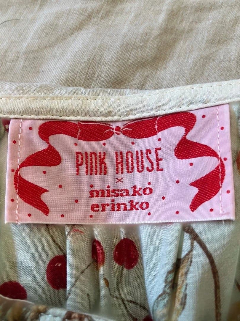 ピンクハウス　キャットチェリードロップ　ミント　ミディ丈ワンピース　青木美沙子