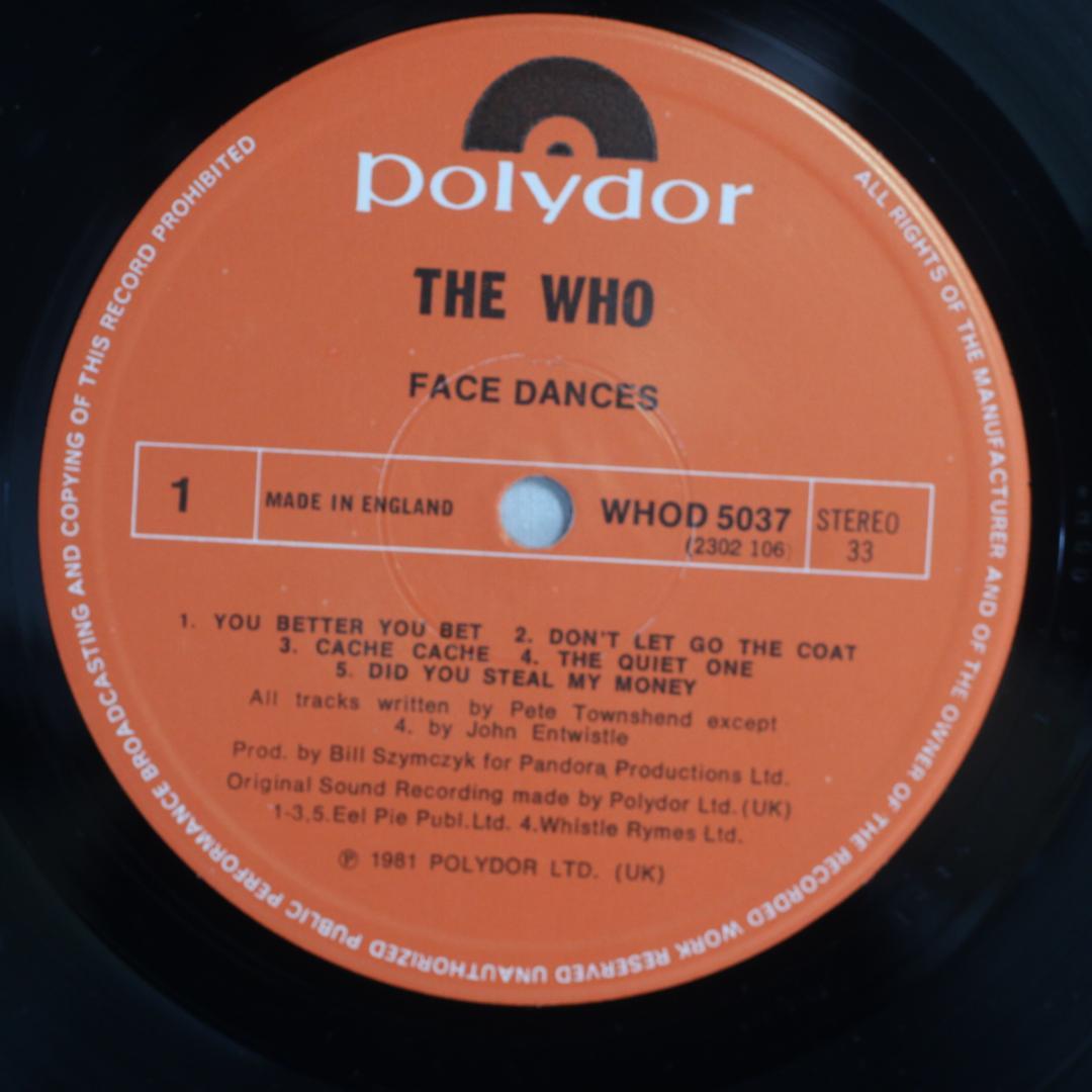 英LP The Who Face Dances UKオリジナル盤 Stereo